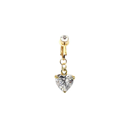 Gold Heart Clip on Belly Ring